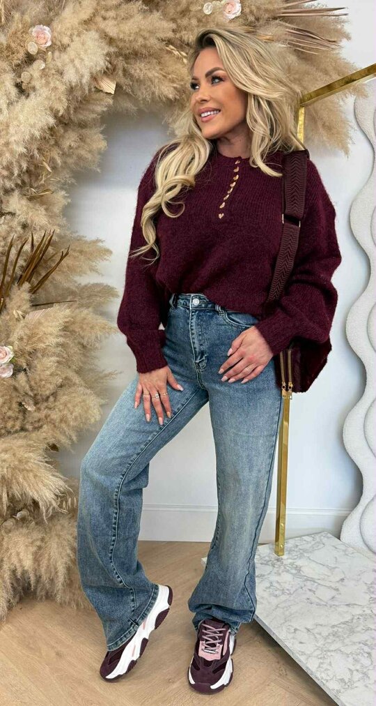 LOVELY HARTJES SWEAT 8166 WINE