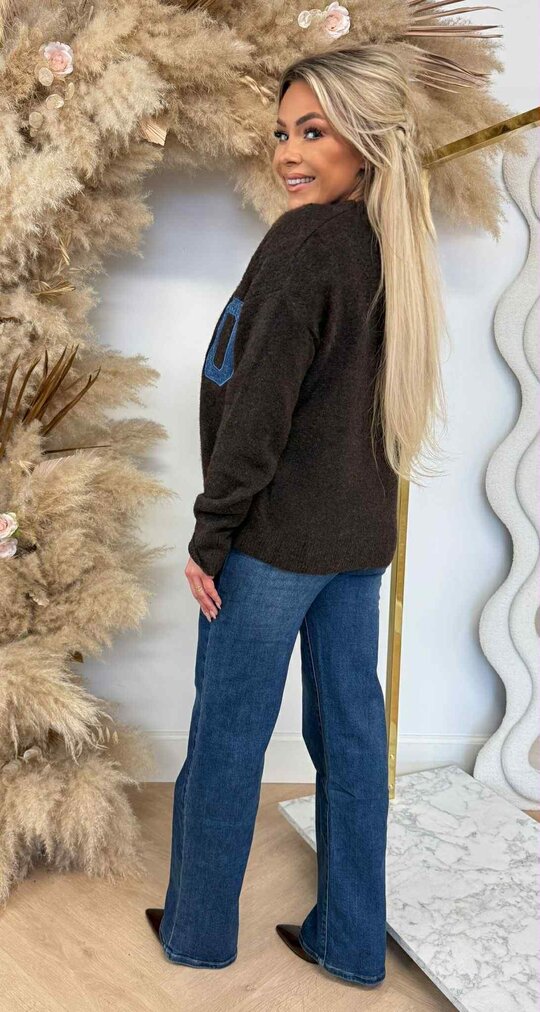 SOHO DENIM TEKST SWEAT AM815 CHOCO