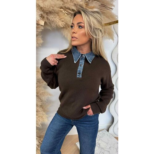 DENIM KRAAG SWEAT AM797 CHOCO DENIM KRAAG SWEAT AM797 CHOCO