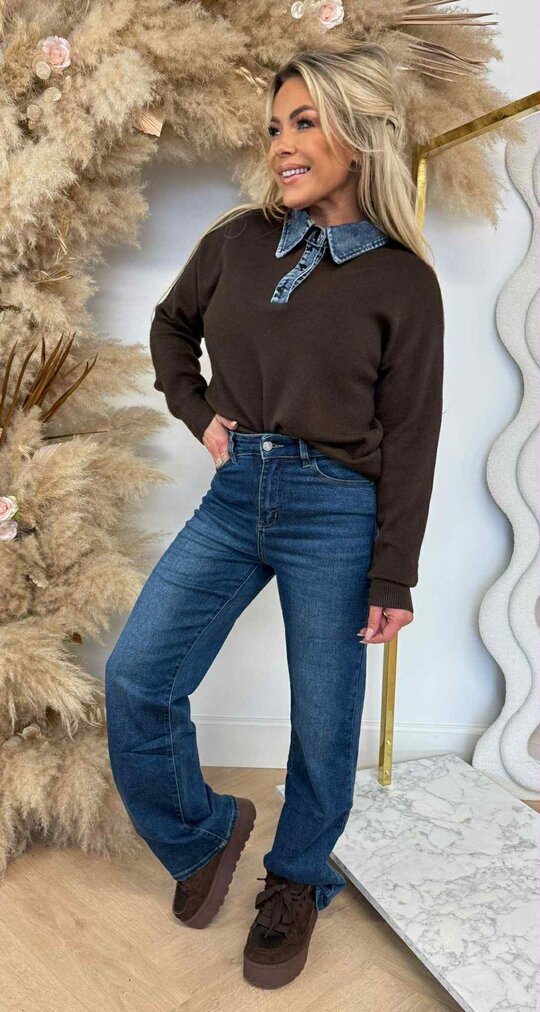 DENIM KRAAG SWEAT AM797 CHOCO