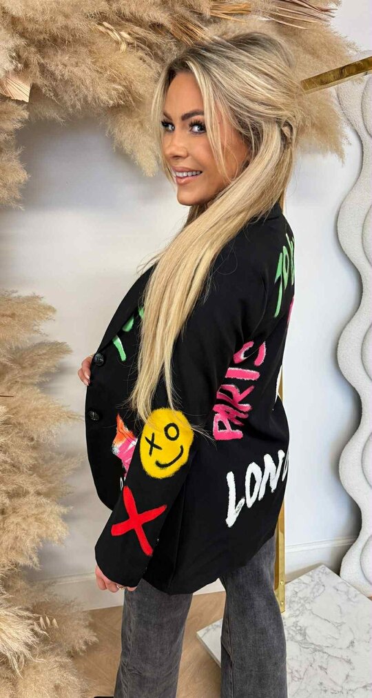 GRAFFITI SMILE BLAZER BLACK