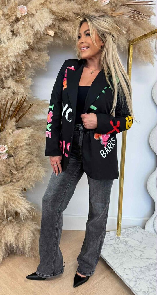 GRAFFITI SMILE BLAZER BLACK