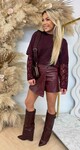 LACE MOUW SWEAT AM799/696 BORDEAUX LACE MOUW SWEAT AM799/696 BORDEAUX