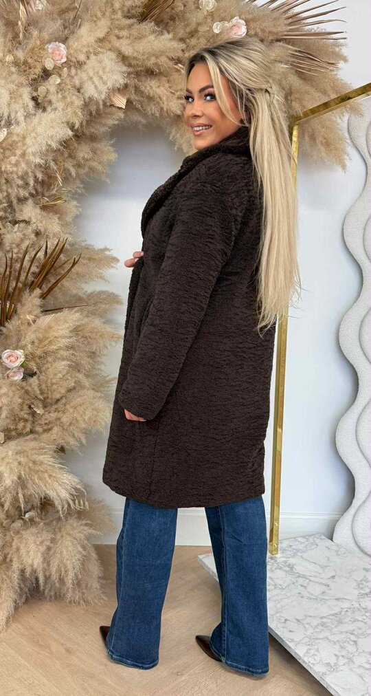 VEGAN FUR TEDDY JACKET 8104 CHOCO