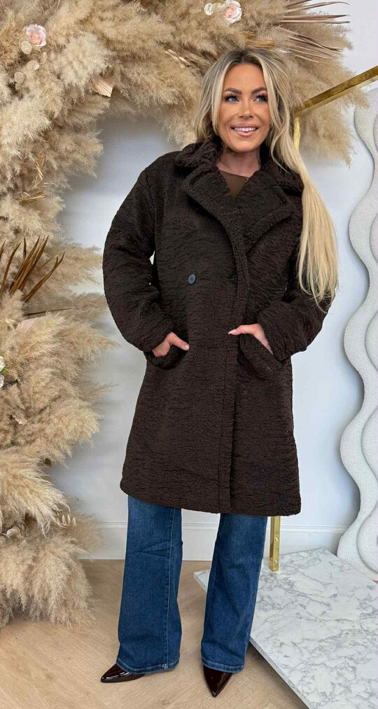 VEGAN FUR TEDDY JACKET 8104 CHOCO