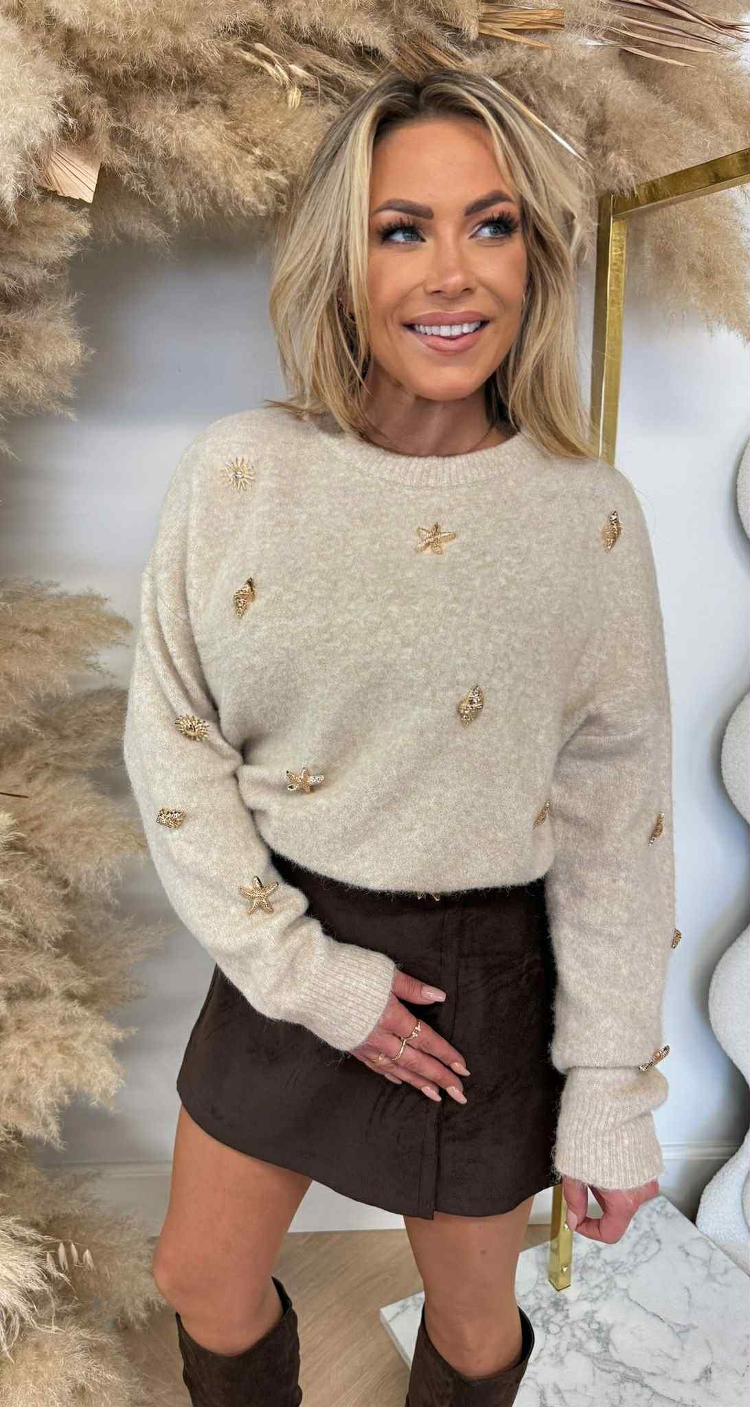 STARFISH BUTTON SWEAT AM777 TAUPE