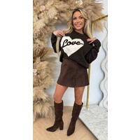 LOVE SUEDE HART SWEAT 791 CHOCO