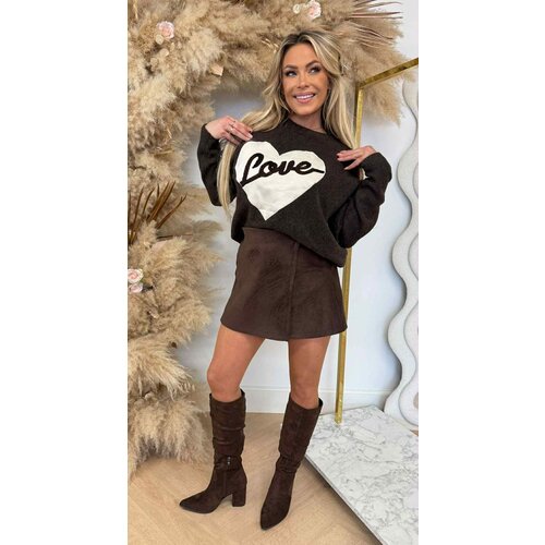 LOVE SUEDE HART SWEAT 791 CHOCO LOVE SUEDE HART SWEAT 791 CHOCO