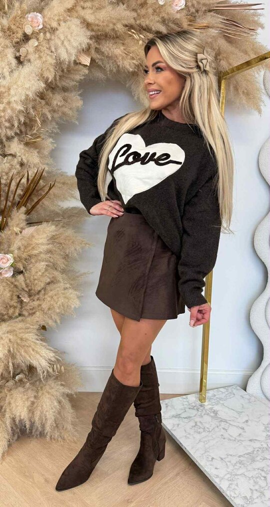 LOVE SUEDE HART SWEAT 791 CHOCO LOVE SUEDE HART SWEAT 791 CHOCO