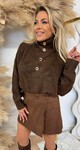BUTTON GOLDY SWEAT P088 CHOCO