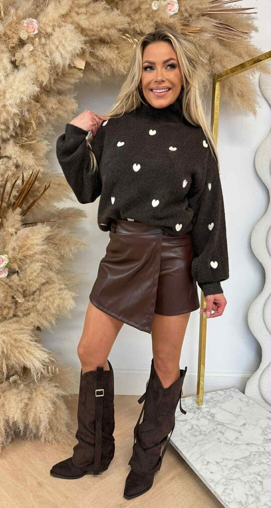 TURTLE NECK HARTJES SWEAT AM795 CHOCO TURTLE NECK HARTJES SWEAT AM795 CHOCO