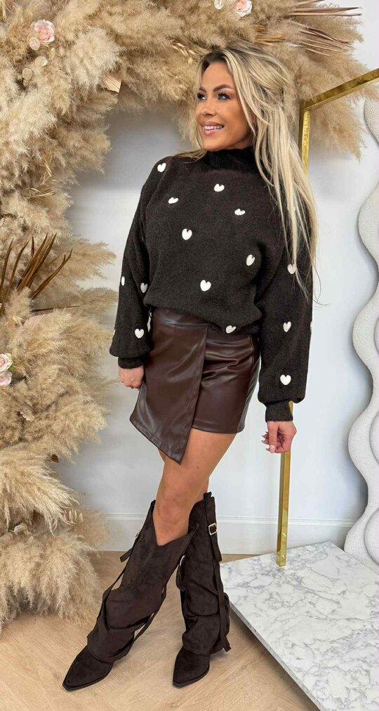 TURTLE NECK HARTJES SWEAT AM795 CHOCO TURTLE NECK HARTJES SWEAT AM795 CHOCO