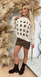 LOUIS LEOPARD TEKST SWEAT AM786 TAUPE