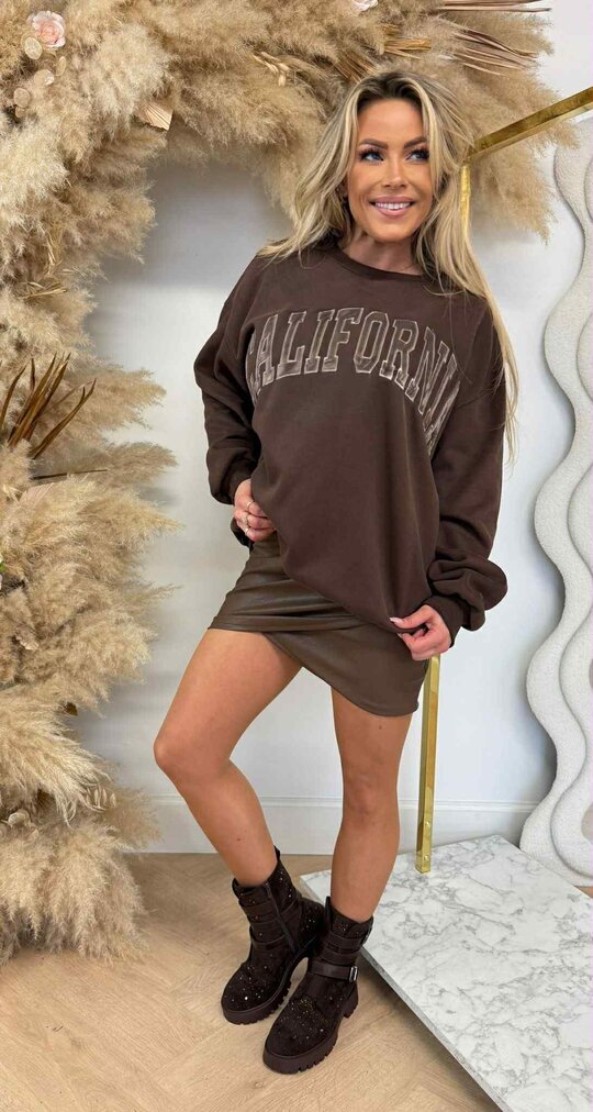 CALOFORNIA OVERSIZED SWEAT 123 CHOCO
