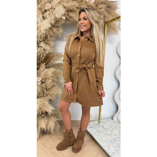SUEDINE LUS DRESS CAMEL
