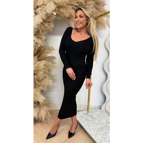 VENESSA RIB DRESS 6305 *H* BLACK
