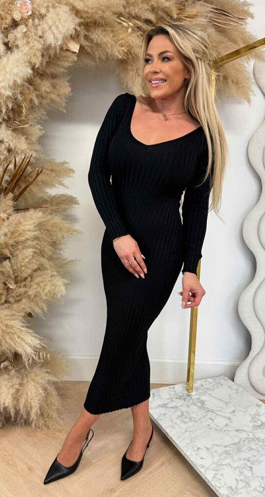 VENESSA RIB DRESS 6305 *H* BLACK VENESSA RIB DRESS 6305 *H* BLACK