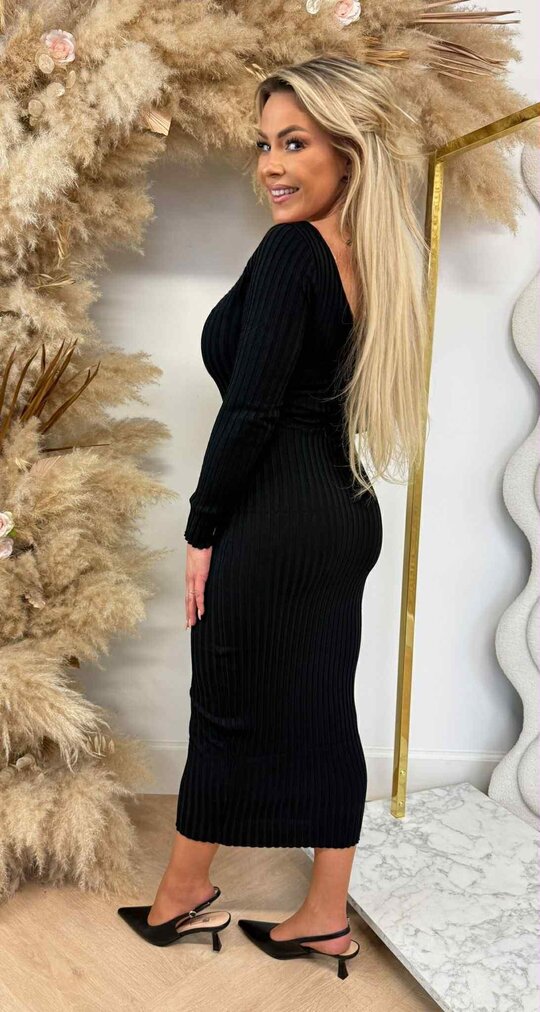 VENESSA RIB DRESS 6305 *H* BLACK VENESSA RIB DRESS 6305 *H* BLACK