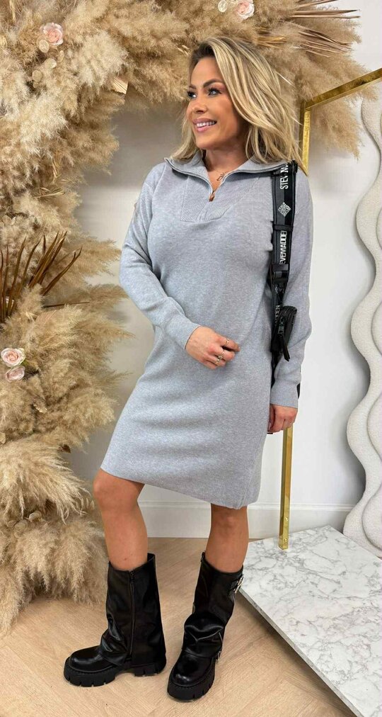 KAYLLA ZIPPER DRESS 5644 GREY