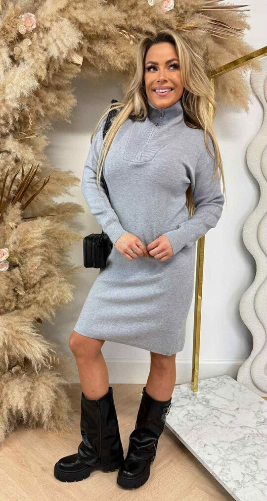 KAYLLA ZIPPER DRESS 5644 GREY