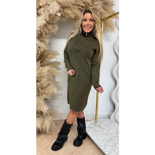 KAYLLA ZIPPER DRESS 5644 ARMYGREEN