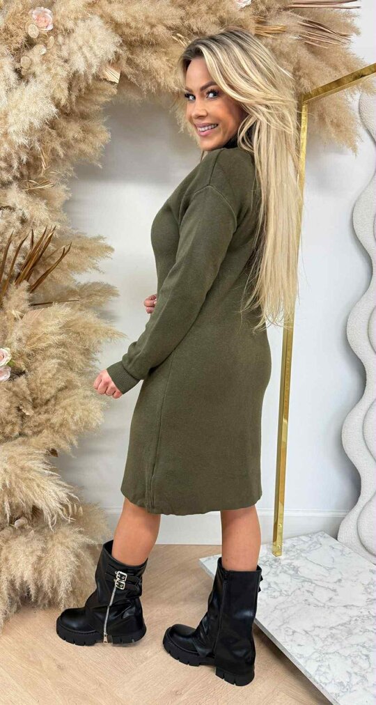 KAYLLA ZIPPER DRESS 5644 ARMYGREEN