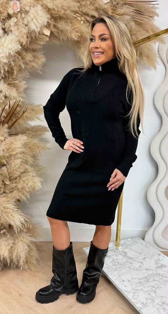 KAYLLA ZIPPER DRESS 5644 BLACK KAYLLA ZIPPER DRESS 5644 BLACK
