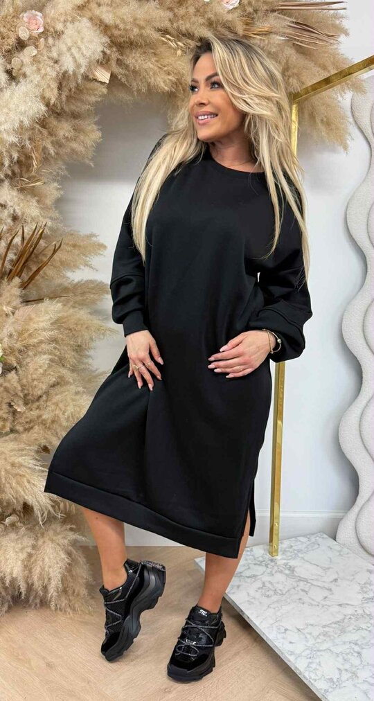 SPLITJES SWEATDRESS BLACK SPLITJES SWEATDRESS BLACK