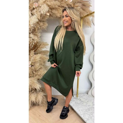SPLITJES SWEATDRESS ARMYGREEN