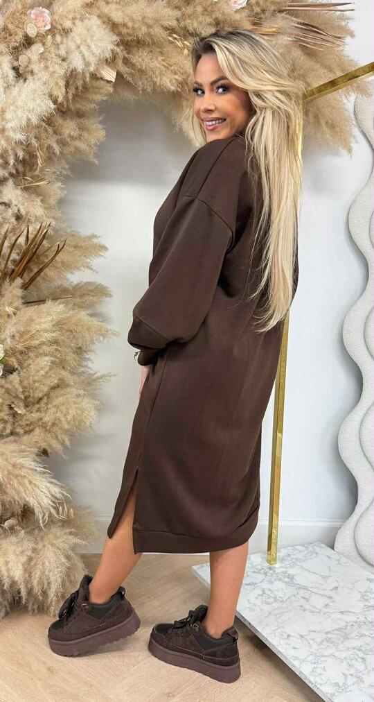 SPLITJES SWEATDRESS CHOCO SPLITJES SWEATDRESS CHOCO