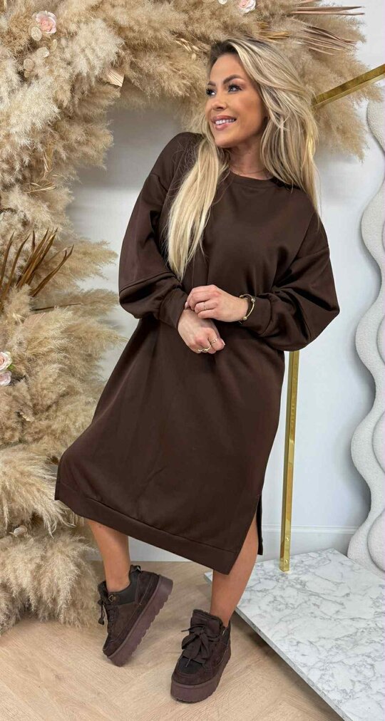 SPLITJES SWEATDRESS CHOCO SPLITJES SWEATDRESS CHOCO