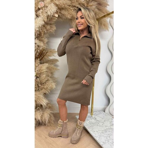 KAYLLA ZIPPER DRESS 5644 CHOCO