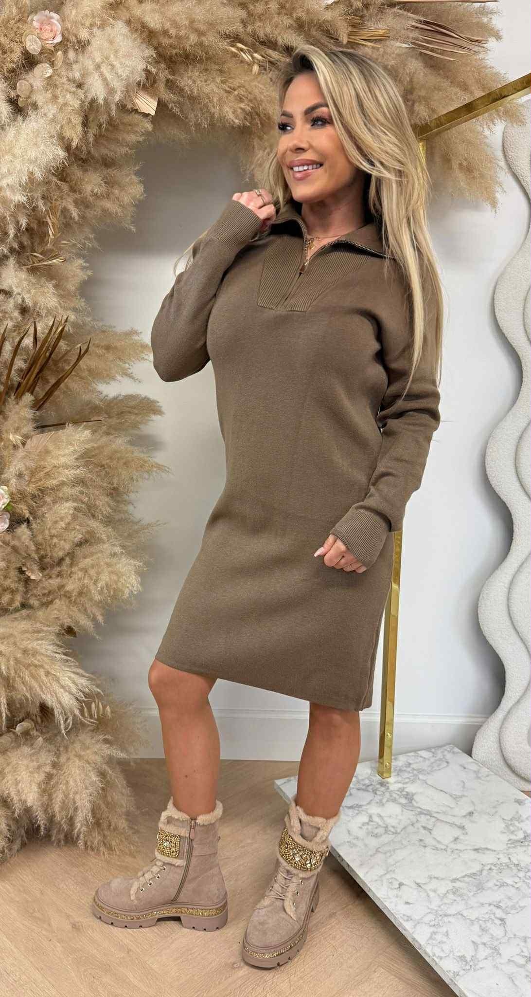 KAYLLA ZIPPER DRESS 5644 CHOCO