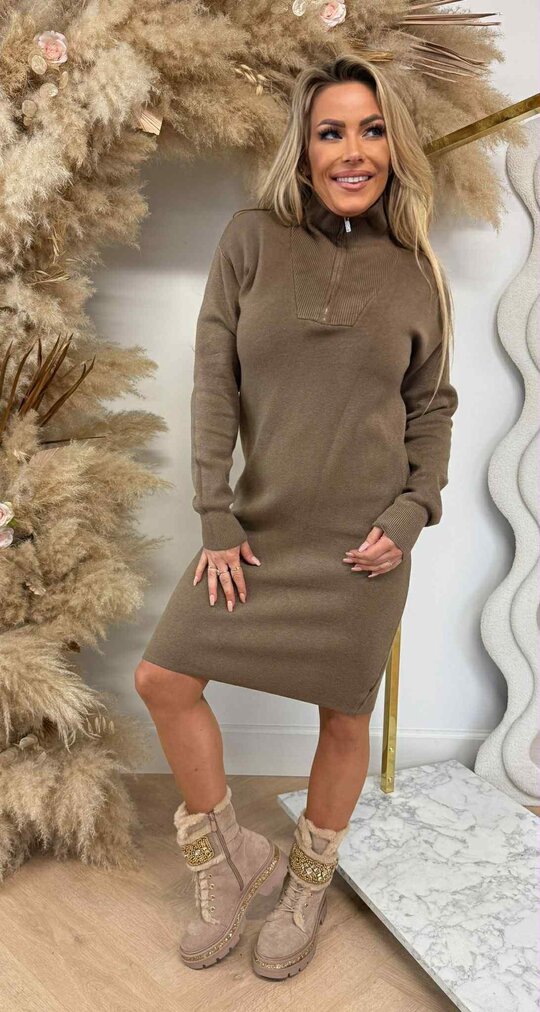 KAYLLA ZIPPER DRESS 5644 CHOCO