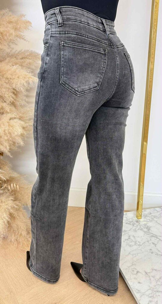 SUPER STRETCH WIDE LEG JEANS 876-19 GREY SUPER STRETCH WIDE LEG JEANS 876-19 GREY
