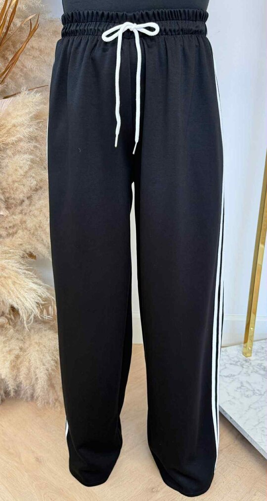 STRAIGHT IN STRIPE PANTS BLACK