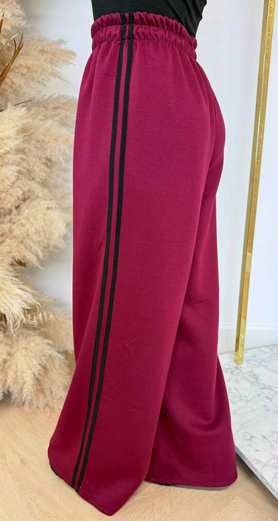 STRAIGHT IN STRIPE PANTS BORDEAUX
