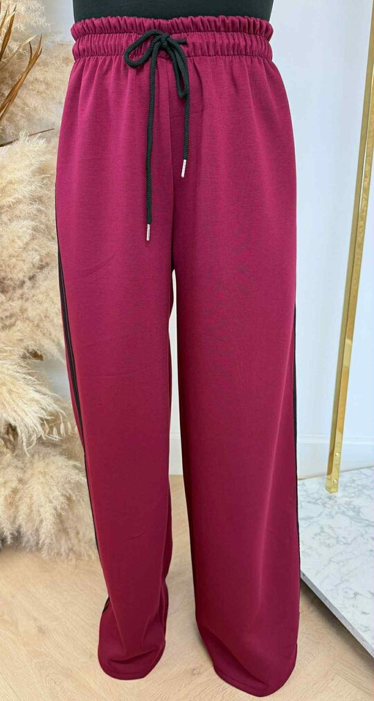STRAIGHT IN STRIPE PANTS BORDEAUX
