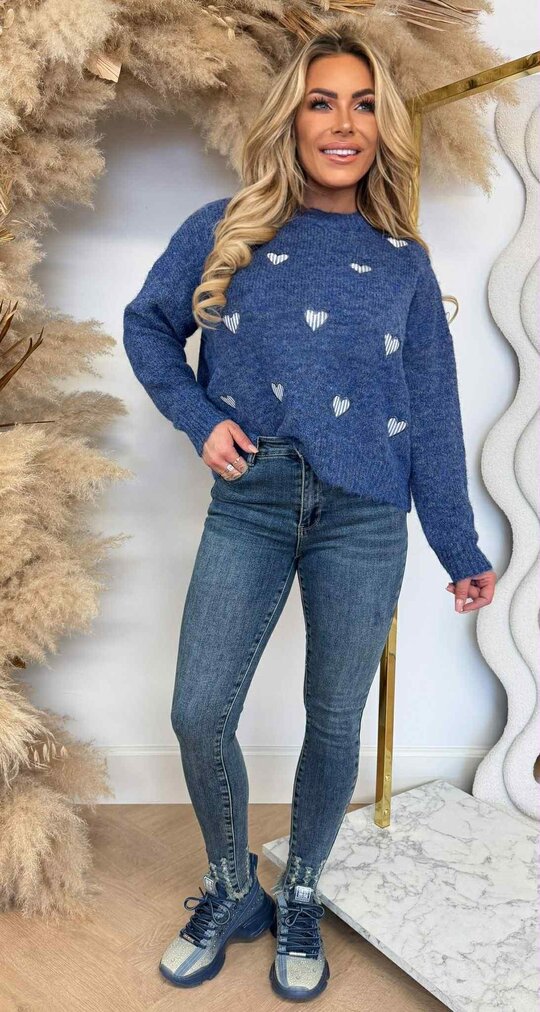 HARTJES STRIPE SWEAT 7981 NAVY