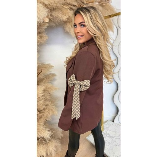 INSPIRED BOW BLAZER LIGHTCHOCO INSPIRED BOW BLAZER LIGHTCHOCO