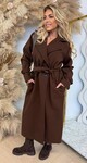 ANNA BASIC BUTTON COAT BROWN