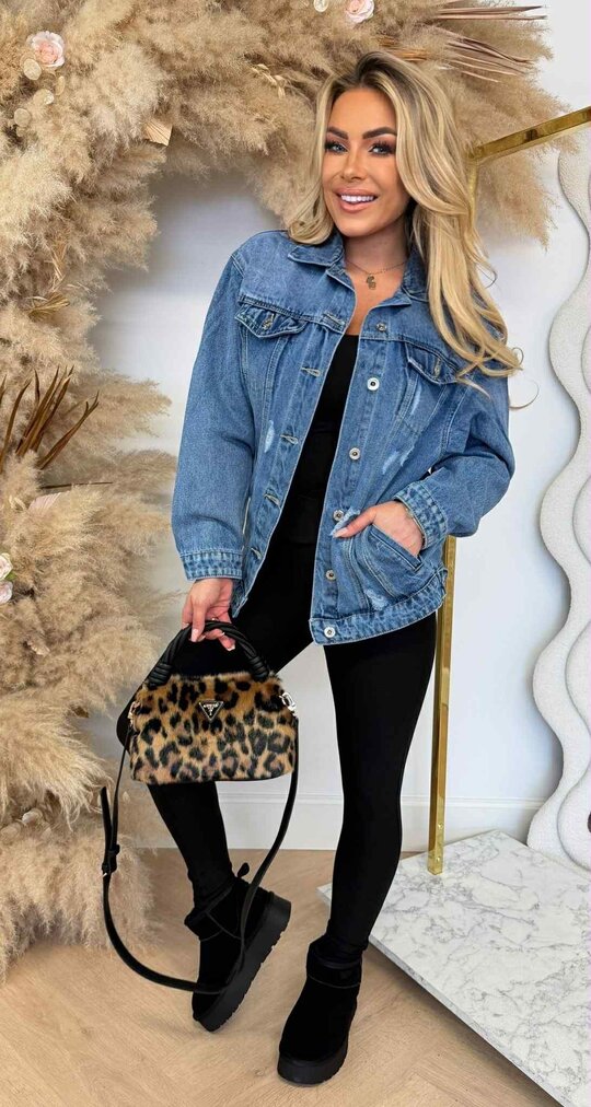 DAMAGDE DENIM JACKET 0565 DENIMBLUE