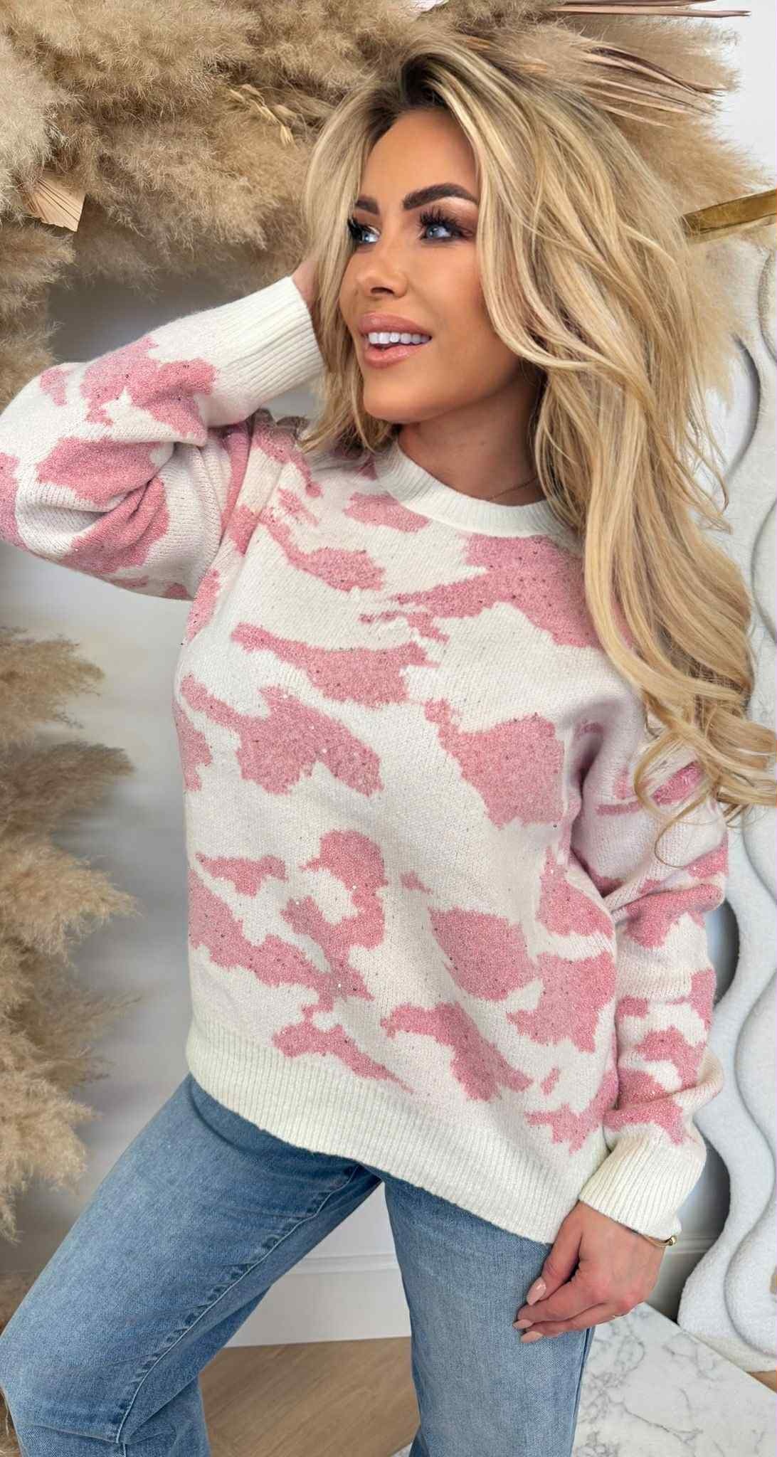 COW MINI SEQUIN SWEAT 3831213 PINK