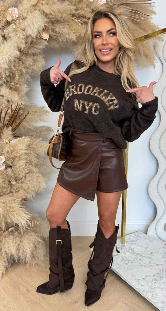 BROOKLYN GUC PRINT SWEAT 948 CHOCO BROOKLYN GUC PRINT SWEAT 948 CHOCO