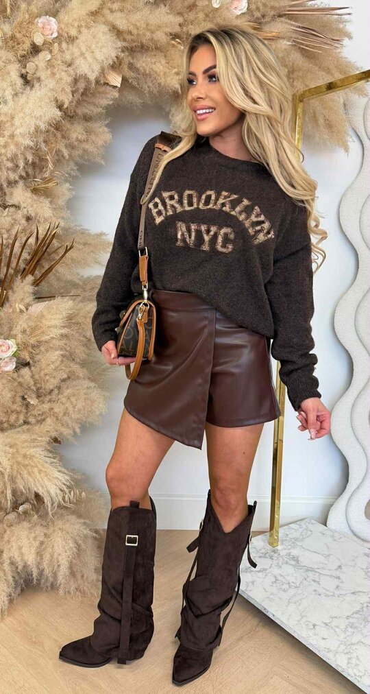 BROOKLYN GUC PRINT SWEAT 948 CHOCO BROOKLYN GUC PRINT SWEAT 948 CHOCO