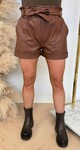 VIENNA LEATHER LOOK SHORT BROWN