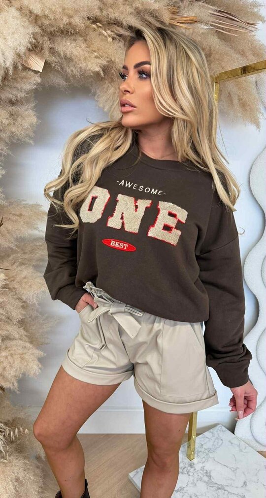 AWESOME ONE SWEATER CHOCO AWESOME ONE SWEATER CHOCO