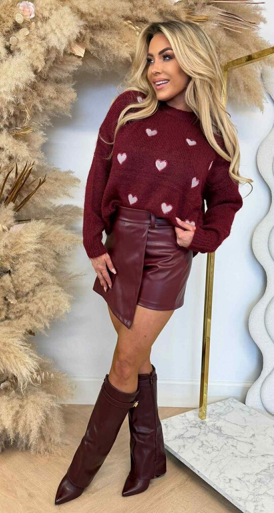 HARTJES STRIPE SWEAT 7981 BORDEAUX