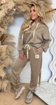 DANEE TEKST HOODIE SET TAUPE