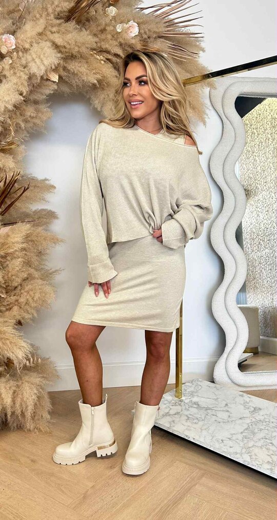 FLAIR MOUW SWEAT + DRESS 5598 BEIGE FLAIR MOUW SWEAT + DRESS 5598 BEIGE